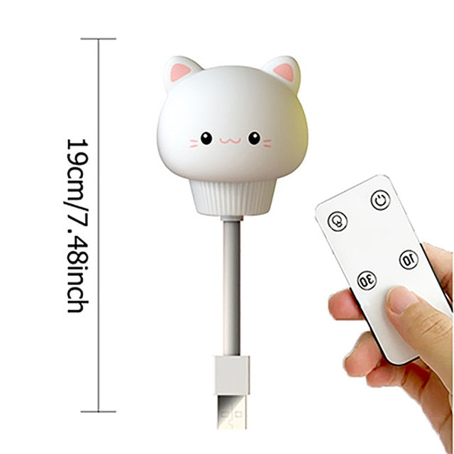 LED Chlidren USB Night Light Cute Cartoon Night Lamp Bear Remote Control for Baby Kid Bedroom Decor Bedside Lamp Christmas Gift.