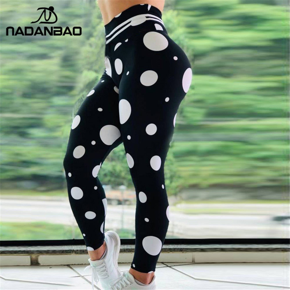 NADANBAO New 2022 Fitness Leggings Women Sporting Fitness Legging For Woman Circle Printed Workout High Waist Leggins