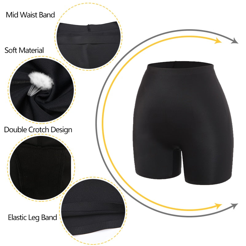 Women Safety Slip Shorts Under Skirt Seamless Anti Chafing Boxer High Waist Boyshorts Anti-emptied Panties Yo Ga Short Pants