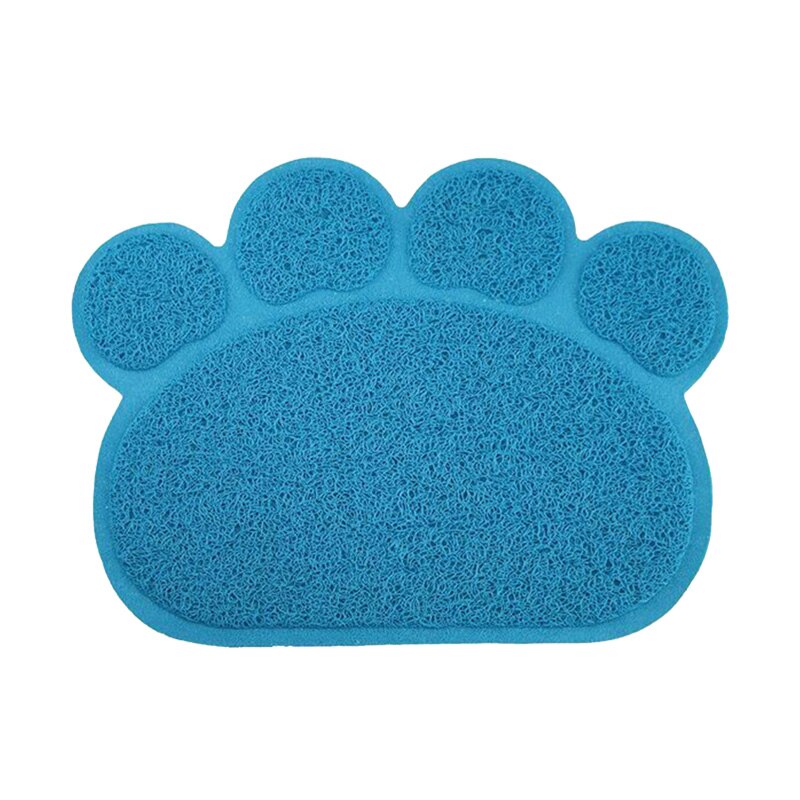 Paw Shaped Cat Litter Mat Litter Trapping Pad Waterproof PVC Pet Dog Food Mats Feeding Placemat Easy Washing Non-slip Floor Pads