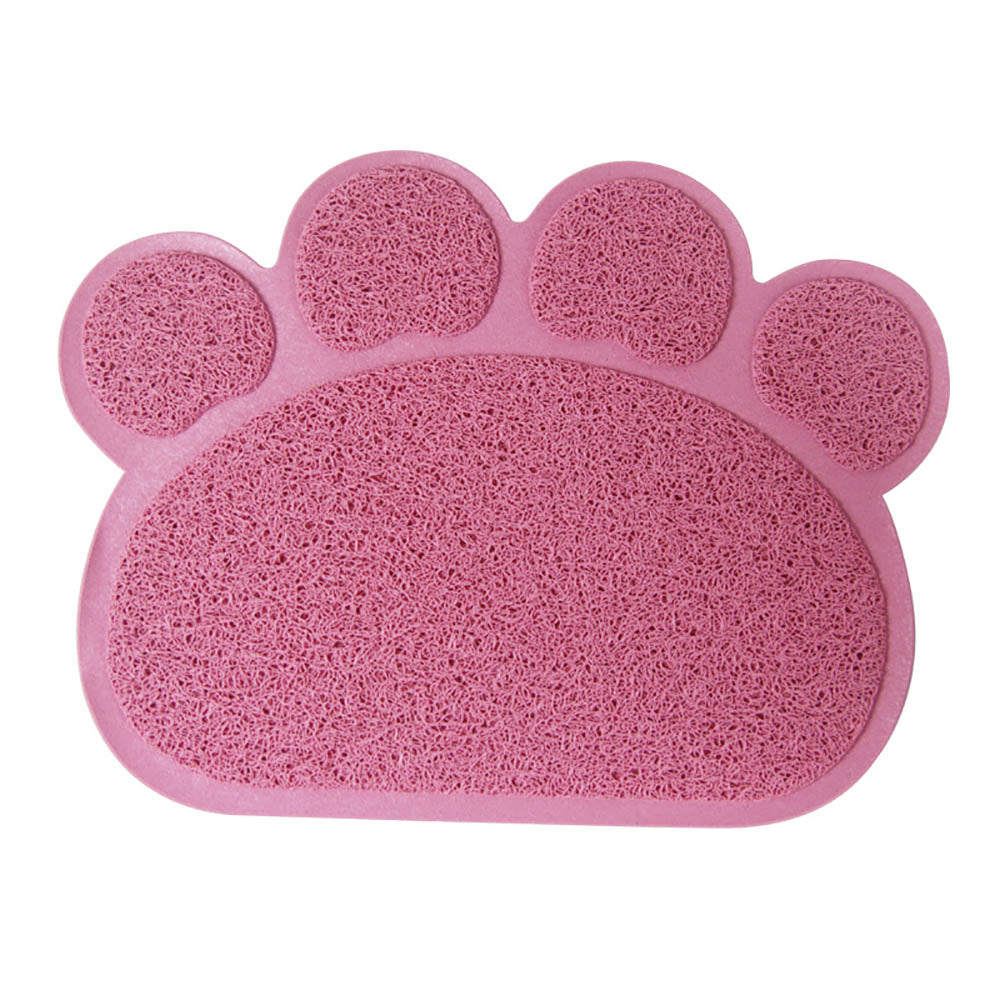 Paw Shaped Cat Litter Mat Litter Trapping Pad Waterproof PVC Pet Dog Food Mats Feeding Placemat Easy Washing Non-slip Floor Pads