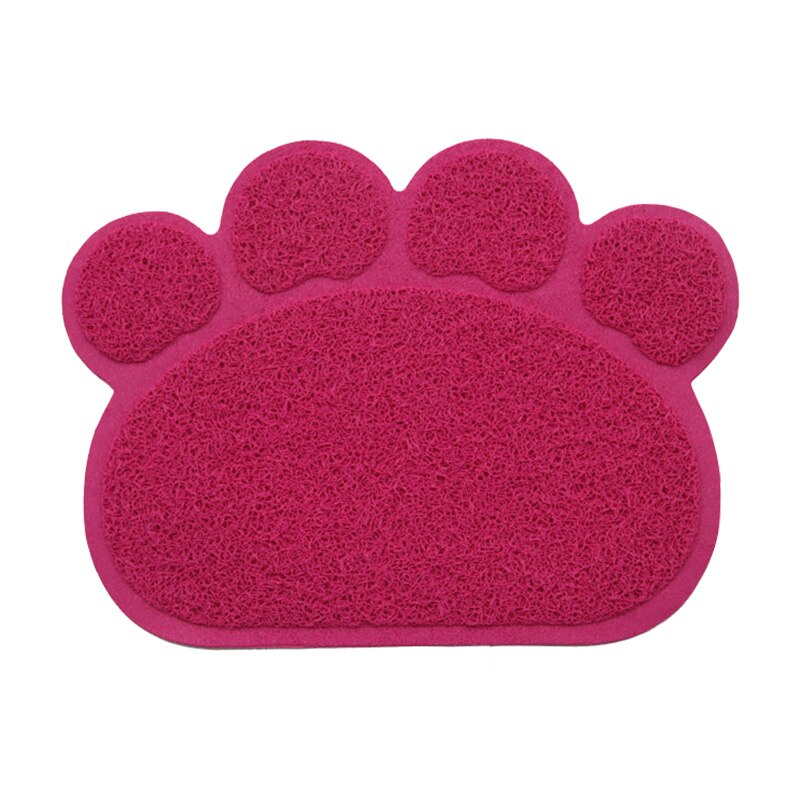 Paw Shaped Cat Litter Mat Litter Trapping Pad Waterproof PVC Pet Dog Food Mats Feeding Placemat Easy Washing Non-slip Floor Pads