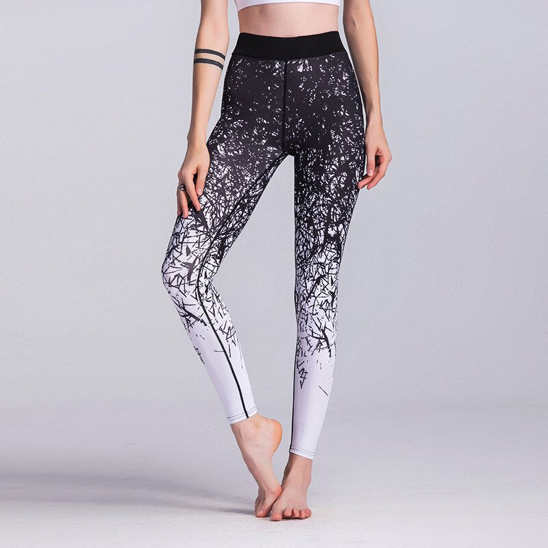 Yoga Pants Women Sports Clothing Chinese Style Printed Yoga leggings Fitness Yoga Running Tights Sport Pants Compression Tights