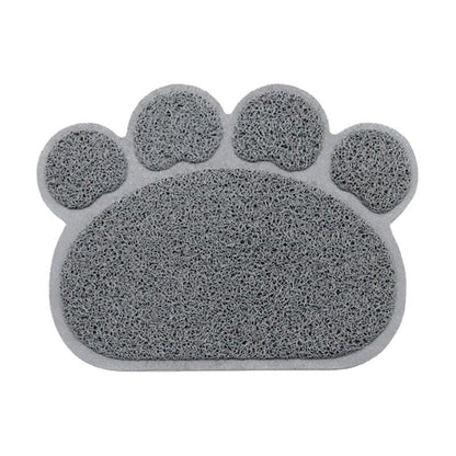 Paw Shaped Cat Litter Mat Litter Trapping Pad Waterproof PVC Pet Dog Food Mats Feeding Placemat Easy Washing Non-slip Floor Pads