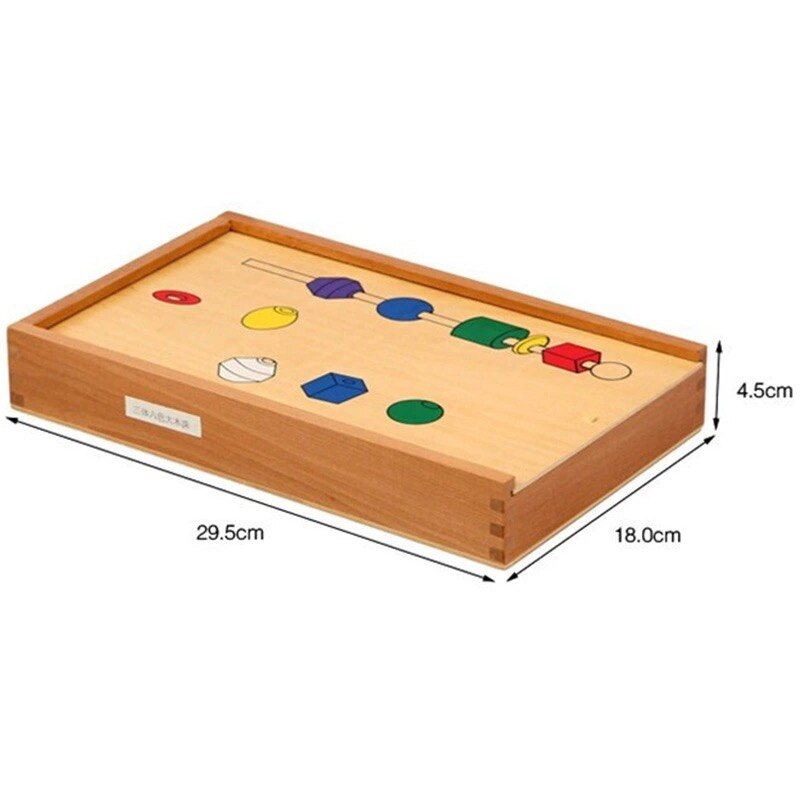 Kids Montessori Toys Colorful Wood Blocks Beading Games for Infant Learning Shape Color Cognitive Gifts Boys Girls Bead Stick