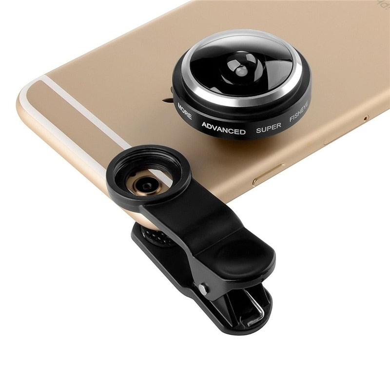 ORBMART Universal Clip 235 Degree Super Fish Eye Camera Fisheye Lens For Apple iPhone Samsung Xiaomi Huawei Mobile Phone Lenses.