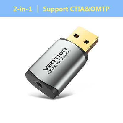 Vention USB External Sound Card USB to 3.5mm Audio Adapter USB to Earphone Microphone for Macbook Computer Laptop PS4 Sound Card.