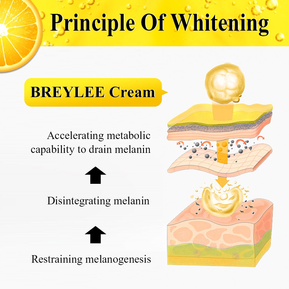 BREYLEE Vitamin C Whitening Facial Cream 20% VC Fade Freckles Remove Dark Spots Melanin Remover Skin Brightening Cream Face Care