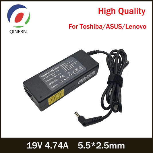 19V 4.74A 90W 5.5*2.5mm Laptop Charger Power For ASUS Toshiba/Lenovo Adapter A46C X43B A8J K52 U1 U3 S5 W3 W7 Z3 Notebook