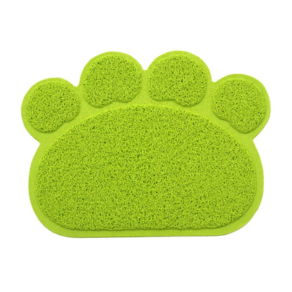 Paw Shaped Cat Litter Mat Litter Trapping Pad Waterproof PVC Pet Dog Food Mats Feeding Placemat Easy Washing Non-slip Floor Pads