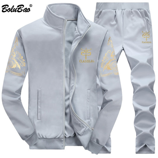 BOLUBAO Men Tracksuit Outwear Set 2 Pieces Autumn Sporting Male Fitness Sweatshirts &amp; Sweatpants Sets Men&#39;s