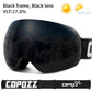 COPOZZ Anti-Fog Ski Goggles Spherical Frameless Ski Snowboard Snow Goggles 100% UV400 Protection Anti-Slip Strap for Men Women
