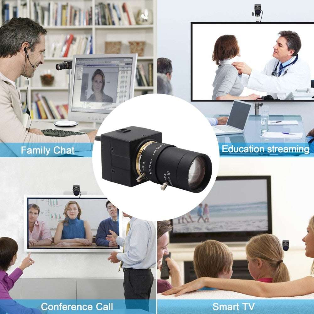Full Hd 1080P USB Webcam 5-50mm Varifocal CMOS OV2710 30fps 60fps 100fps Industrial UVC Usb Camera for PC Computer Laptop.