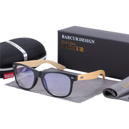 BARCUR Wood Anti Blue Ray Glasses Computer Glasses Optical Eye UV Blocking Gaming Filter Eyewear