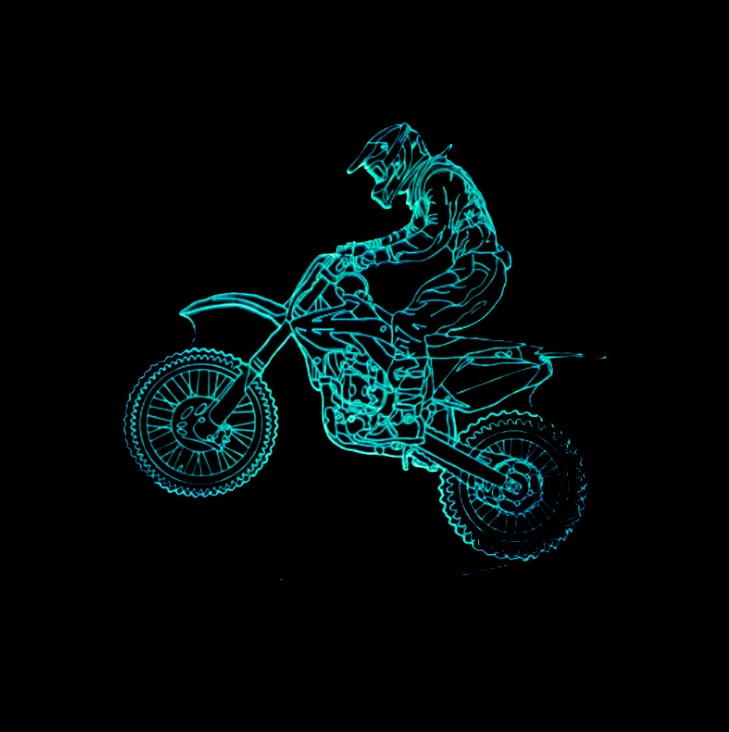 3D Night Lights Riding Mountain Motorcycles LED Touch illusion Lamp 7-color Change USB Table Lamps Home Office Decor Gift Light.