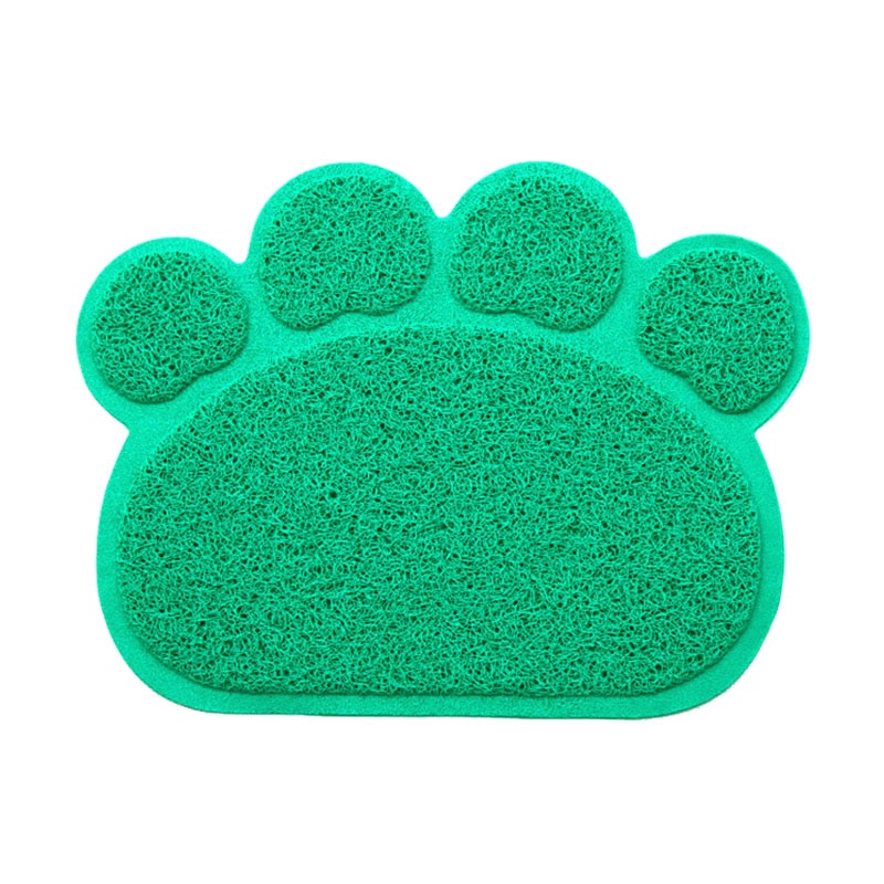 Paw Shaped Cat Litter Mat Litter Trapping Pad Waterproof PVC Pet Dog Food Mats Feeding Placemat Easy Washing Non-slip Floor Pads