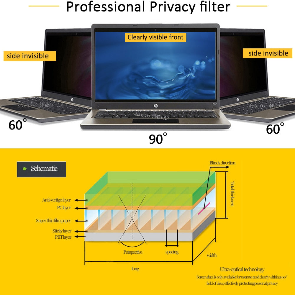 14 Inch 310mm*174mm Privacy Filter Anti-Glare Screen Protective Film Notebook 16:9 Computer Monitor Laptop Screen Protectors