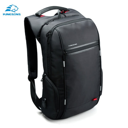 Kingsons 15"17"  Laptop Backpack External USB Charge Computer Backpacks Anti-theft Waterproof Bags for Men Women.