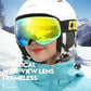 COPOZZ Anti-Fog Ski Goggles Spherical Frameless Ski Snowboard Snow Goggles 100% UV400 Protection Anti-Slip Strap for Men Women