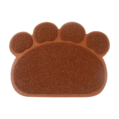 Paw Shaped Cat Litter Mat Litter Trapping Pad Waterproof PVC Pet Dog Food Mats Feeding Placemat Easy Washing Non-slip Floor Pads