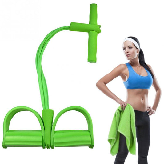 Fitness Resistance Bands 4 Tube Strong Latex Elastic Pedal Exerciser Pilates yoga fitness equipment