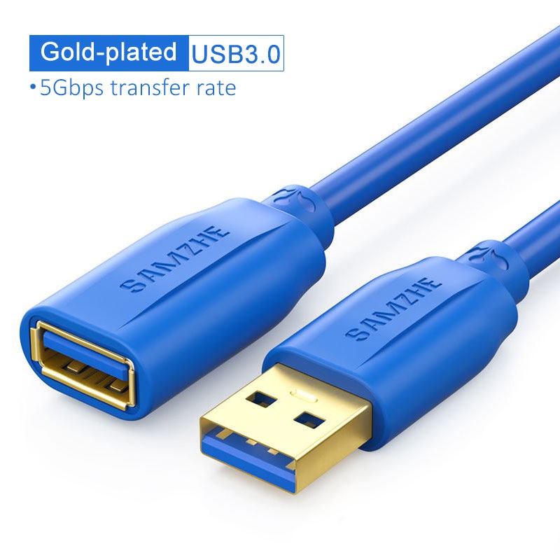 SAMZHE USB 3.0 Extension Male to Female 2.0 Extender Cable   For PC TV PS4 Computer Laptop Extender.