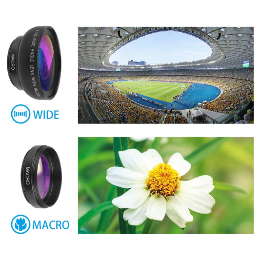 APEXEL 2 in 1 HD Camera Lens 0.45x Super Wide Angle&amp;12.5x Macro Mobile Lens phone lens For iPhone 11 Xiaomi Samsung.