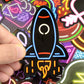 50 PCS Neon Stickers Gift Toys for Children Anime Cute Sticker to Laptop Skateboard Phone Guitar Suitcase Fridge Bike Car Decals.