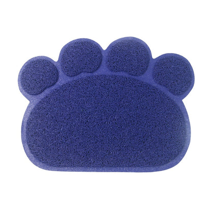 Paw Shaped Cat Litter Mat Litter Trapping Pad Waterproof PVC Pet Dog Food Mats Feeding Placemat Easy Washing Non-slip Floor Pads