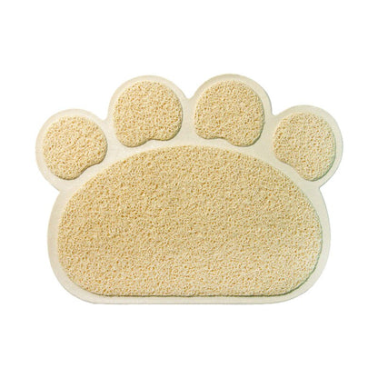 Paw Shaped Cat Litter Mat Litter Trapping Pad Waterproof PVC Pet Dog Food Mats Feeding Placemat Easy Washing Non-slip Floor Pads