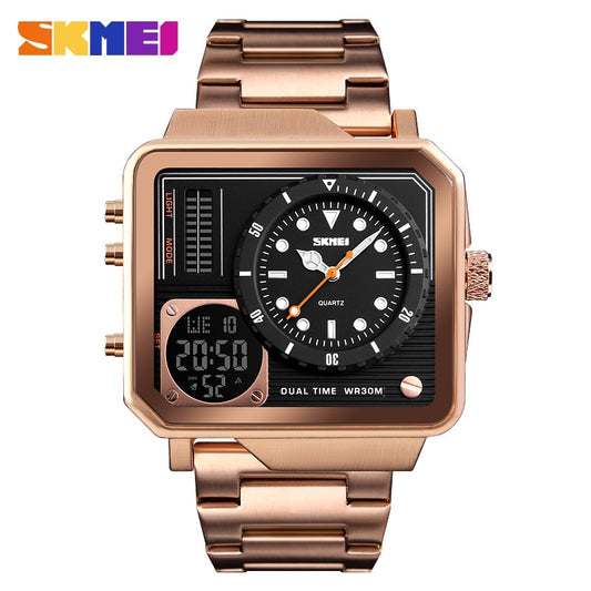SKMEI Men Digital Electronic Watch Stainless Steel Strap Watches Day Date Display Personality Alarm Watchs Relogio Masculino.