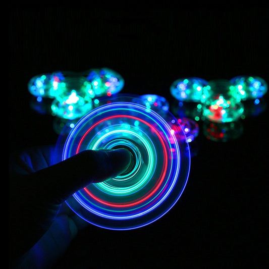 Creative Luminous LED Light Fidget Spinner Transparent Colorful Stress Relief Hand Spinner Glow In The Dark Anti-stress Toy Gift