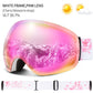 COPOZZ Anti-Fog Ski Goggles Spherical Frameless Ski Snowboard Snow Goggles 100% UV400 Protection Anti-Slip Strap for Men Women