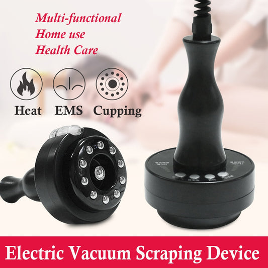 Electric Cupping Body Massager Vacuum Suction EMS Heating Scraping Slimming Therapy Device Lymphatic Drainage Detoxification.