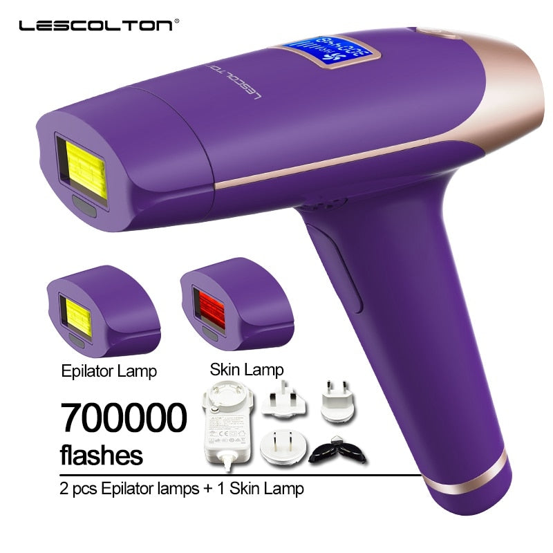 Lescolton 3in1 700000 Pulsed IPL Laser Hair Removal Device Permanent Hair Removal IPL Laser Epilator Armpit Hair Removal Machine.