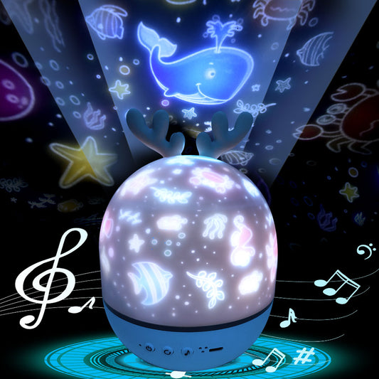 Night Lamp Projector Starry Sky Night Light Projector Bedroom Decor Bluetooth Rotating Music Children&#39;s Night Light Kids Gift.