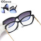 48296 TR90 Anti Blue Light Optical Glasses Frames Polarized Sunglasses With Magnetic Clip Men Women Fashion Computer Eyeglasses