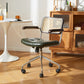 Retro Rattan Office Chair Ergonomic Backrest Armrest Swivel Chair Roller Gaming Chair Executive Office Home Computer Chair