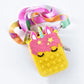 New Cute Unicorn Pop Dimple Messenger Bag Fidget Toy Push Anti Stress Children Toy Popites Keychain Wallet Girl Crossbody Pack.