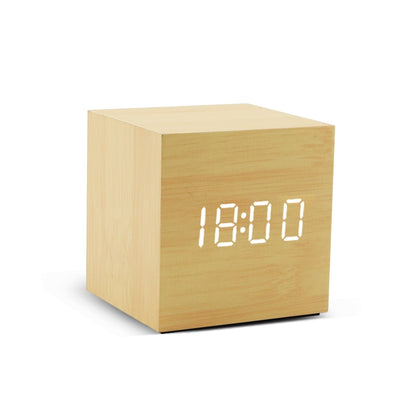 Alarm Clock LED Wooden Watch Table Voice Control Digital Wood Despertador USB/AAA Powered Electronic Desktop Clocks.
