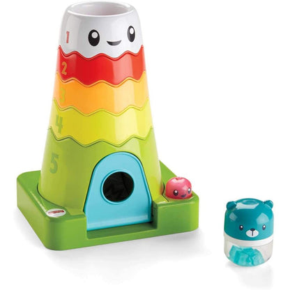 Original Fisher Price Brand Brilliant Basics Rock-a-Stack Learning And Education Kid Toys Baby Building N8248 Colorful PlaySet