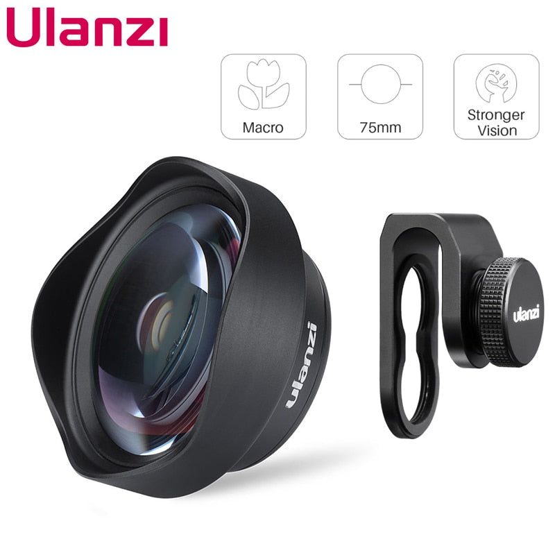 ULANZI 10X Macro Phone Camera Lens Universal Lens for iPhone 12 Pro Max/11/XS Max/XR/XS Max All Android smartphone Phone Lens.