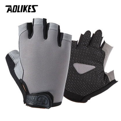 AOLIKES Cycling Gloves MTB Road Riding Gloves Anti-slip Camping Hiking Gloves Gym Fitness Sports Bike Bicycle Glove Half Finger