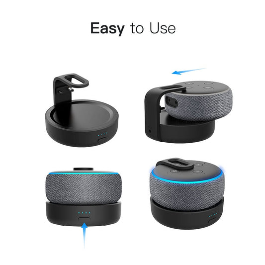GGMM D3 Battery Base for Amazon Echo Dot 3rd Gen Alexa Speaker Docking Station 16Hrs Playing Rechargable Battery For Echo Dot 3.