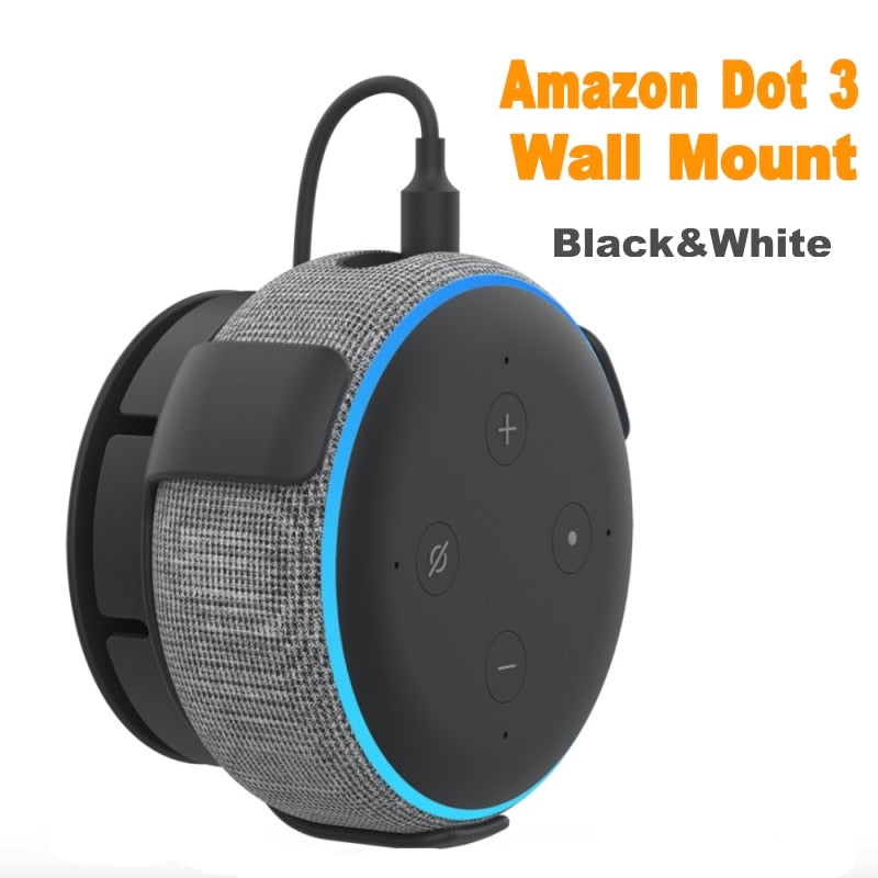 Alexa Speaker Wall Mount Holder for Amazon Echo Dot 3rd Generation Smart Home Speakers Built-in Cable Management.