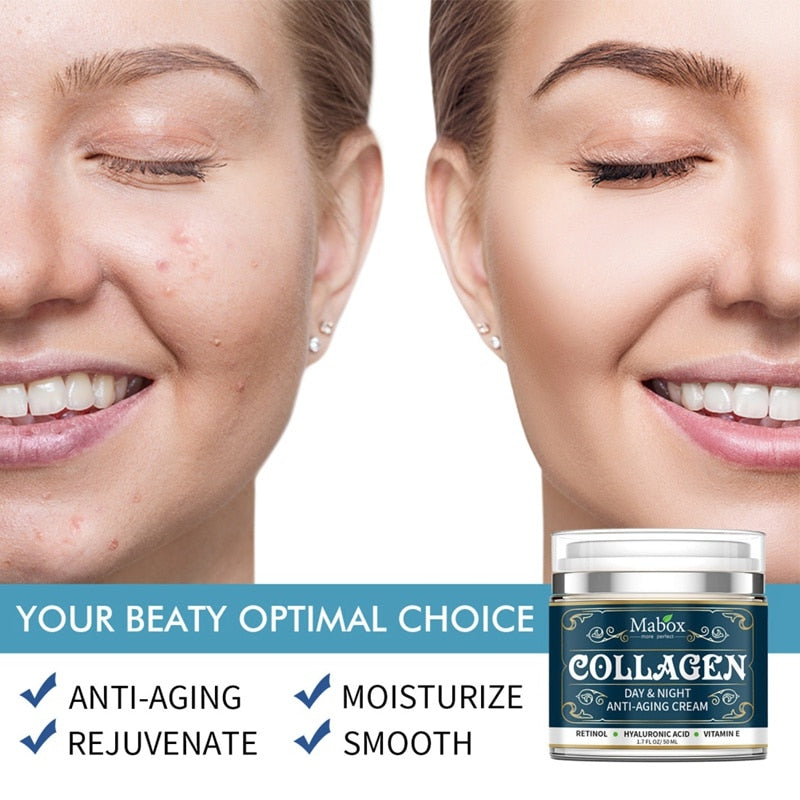 50ml Collagen Vitaming C Anti-aging Cream Retinol Face Cream Hyaluronic Acid Hydrating Vitamin E Tighten Skin Whitening Cream