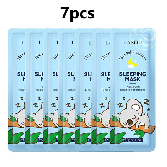 LAIKOU 7pcs Moisturizing Facial Mask Anti Wrinkle Hydrating Sleeping Face Sheet Masks Brightening Night Face Mask Anti Aging.