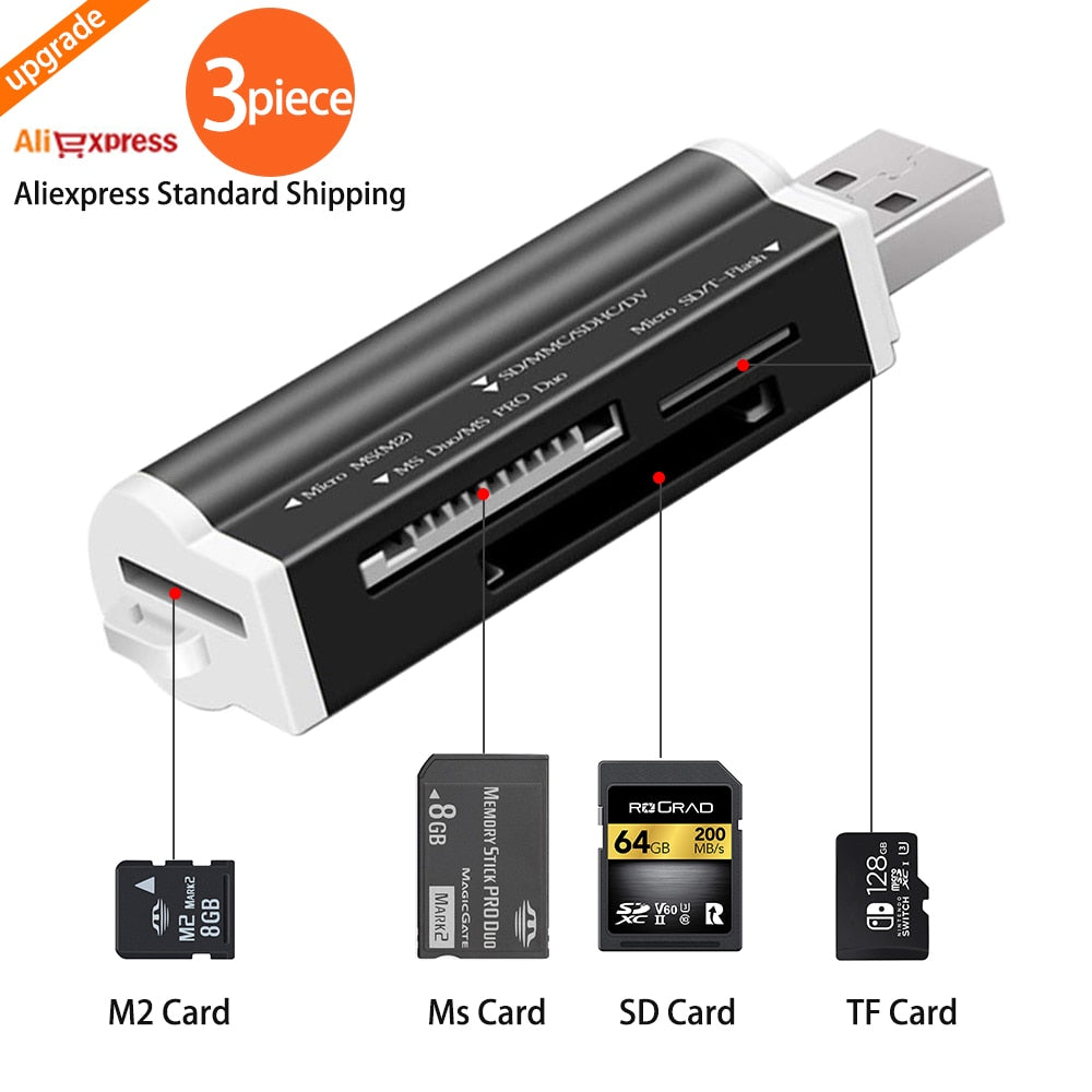 USB 2.0 Micro SD Card Reader for Micro SD Card TF Card Adapter Plug and Play for Laptop Desktop pc.