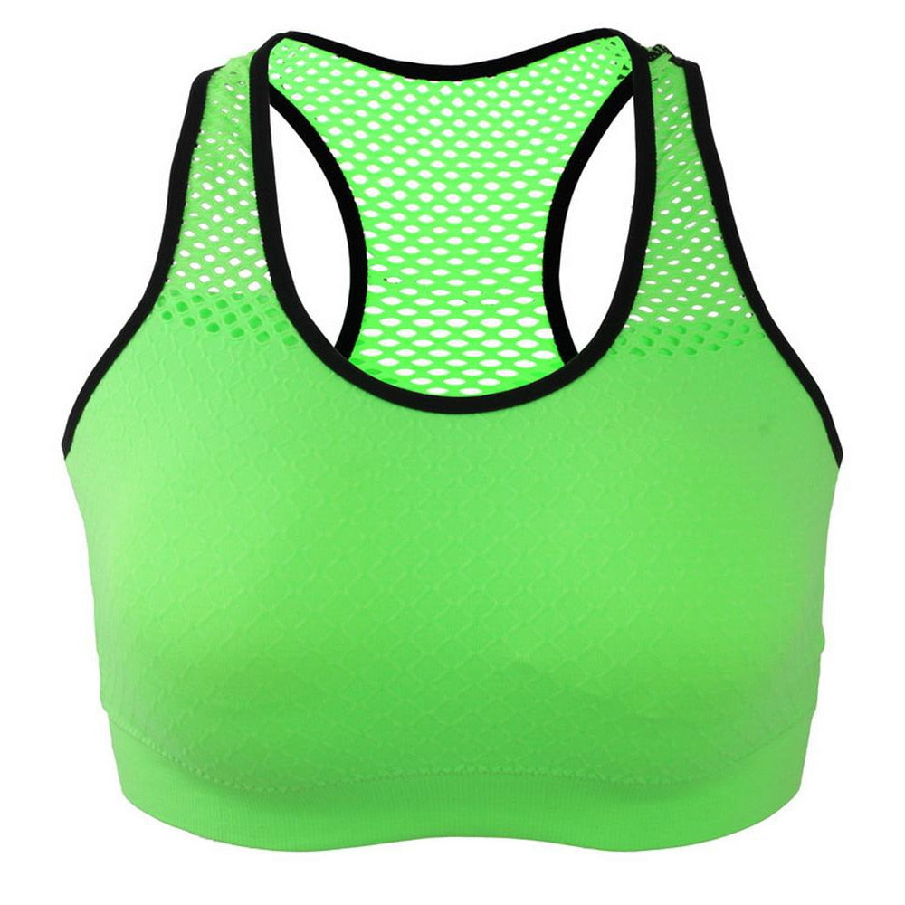 Sports Bra Women Yoga Running Workout Mesh Breathable Medium Supports Fitness Activity Bras Quick-Dry Compression Women Bras