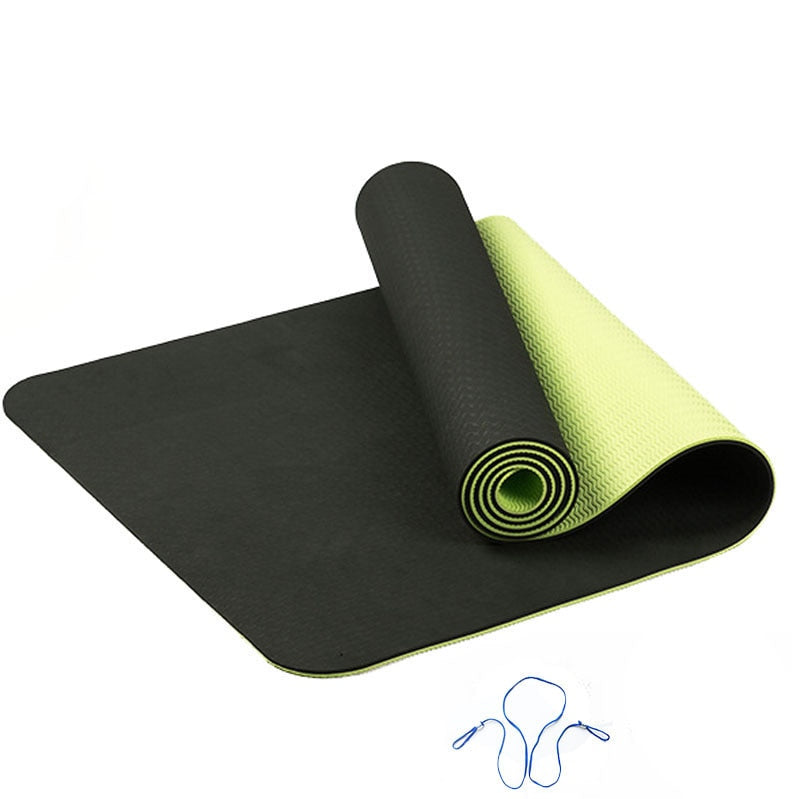 6MM TPE Yoga Mat Anti Slip Sports Fitness Exercise Pilates Gym Colchonete For Beginners